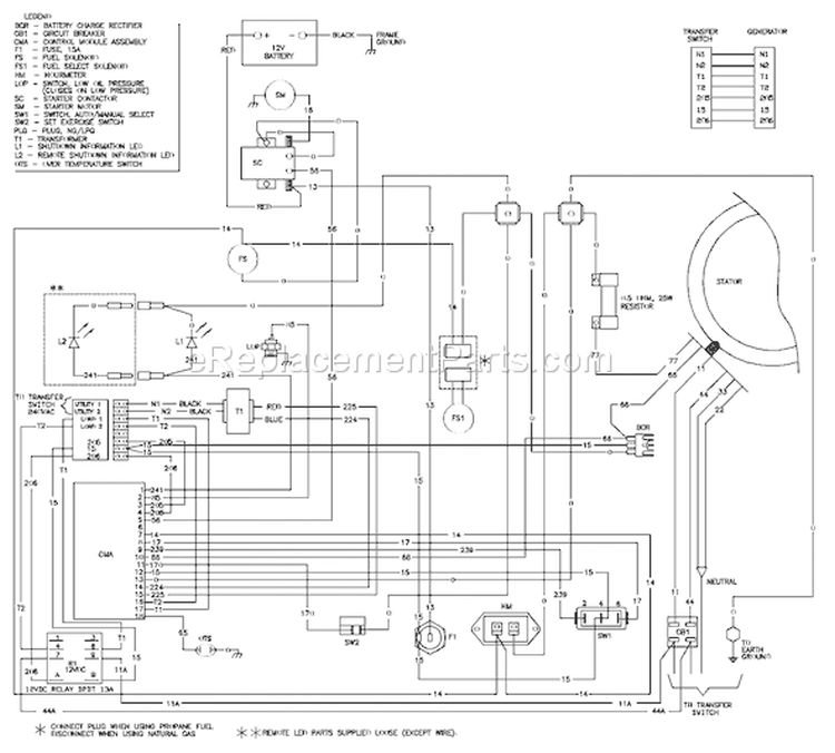 Page G Diagram and Parts List for 1810-0  Briggs and Stratton Generator